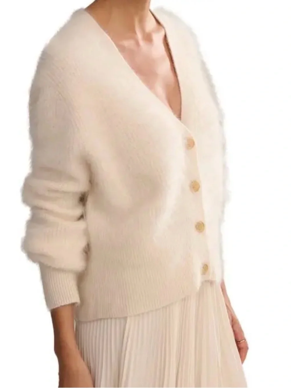 Jenni Kayne Cashmere Peyton Cardigan Ivory (S) - Picture 4 of 4